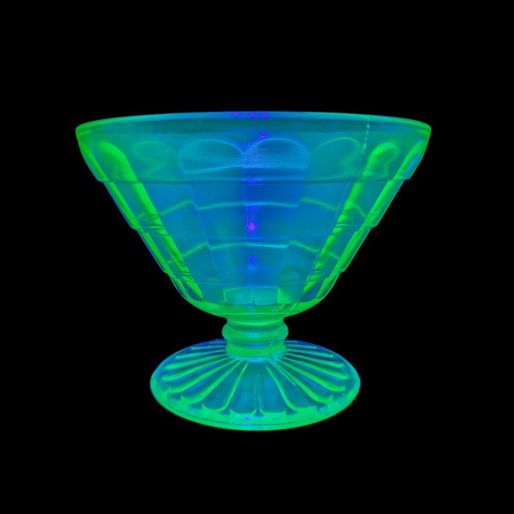 Vintage Uranium Depression Glass Collectible Bar Glass